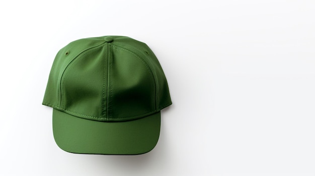 Zdjęcie zielonej płaskiej czapki na białym tle