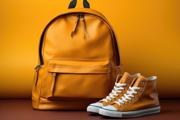 zdjęcie żółtej torby szkolnej na powrót do szkoły
