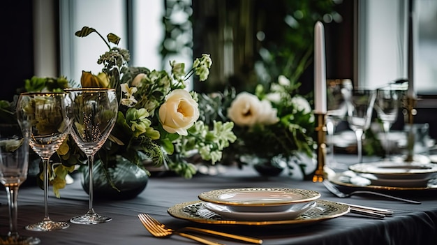 Zdobione nakrycie stołu na wesele
