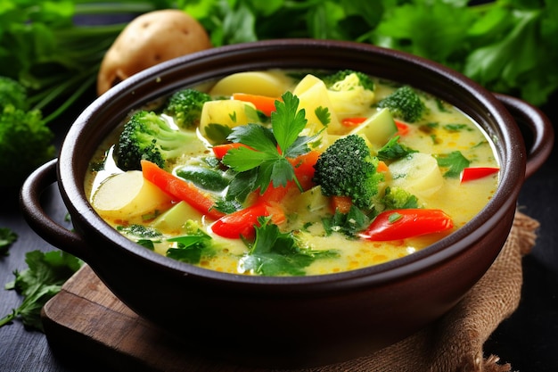 Zdrowa warzywna zupa wegańska