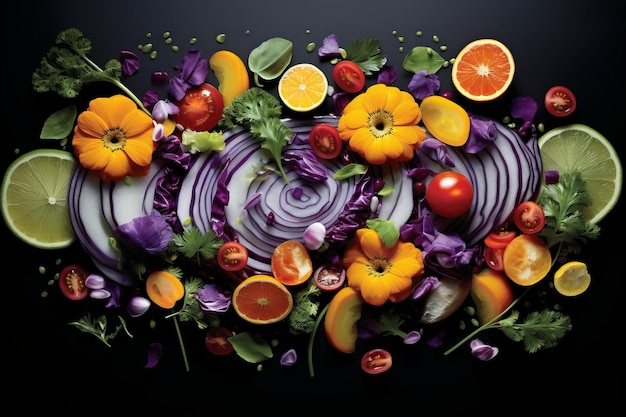 Zdjęcie zdrowe jedzenie dla fitness dla zdrowia owoce warzywa fasola orzechy zdrowa koncepcja odżywiania fitness