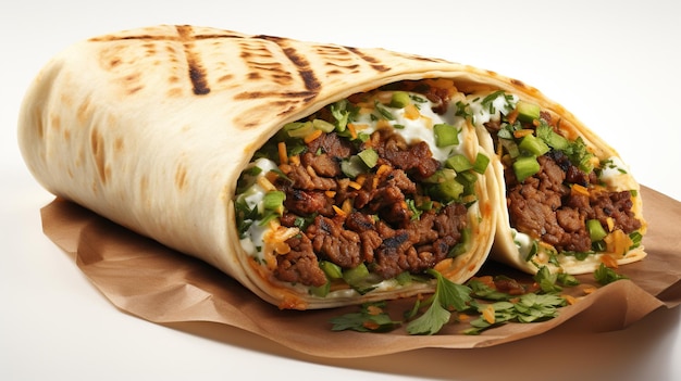 Zdrowe shawarma shawarma kanapka żywność opakowanie buritto kebap doner kebap