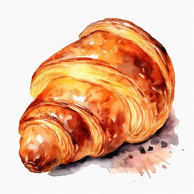 Zdrowe śniadanie Pyszny croissant z herbatą