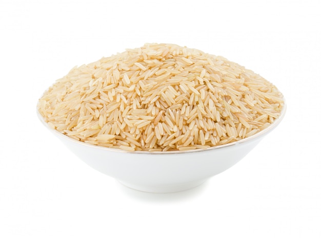 Zdrowi Brown Rice na Białym tle