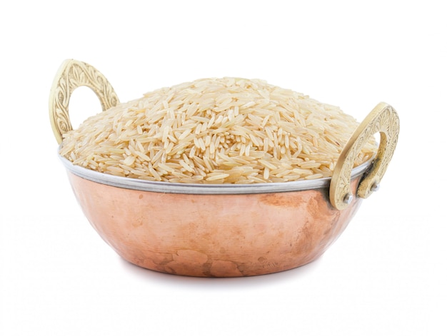 Zdrowi Brown Rice na Białym tle