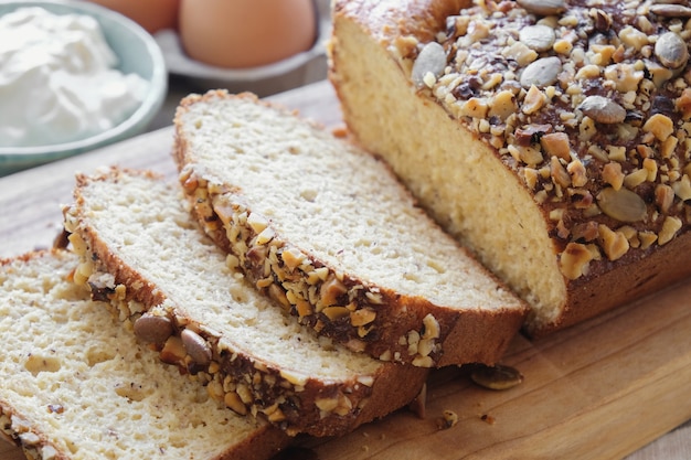 zdrowy chleb migdałowy, żywność Keto, dieta ketogenna, paleo, o niskiej zawartości węglowodanów, bezglutenowe