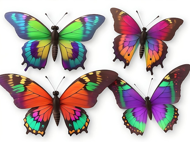 Zdumiewające kolorowe motyle 3D generowane przez AI