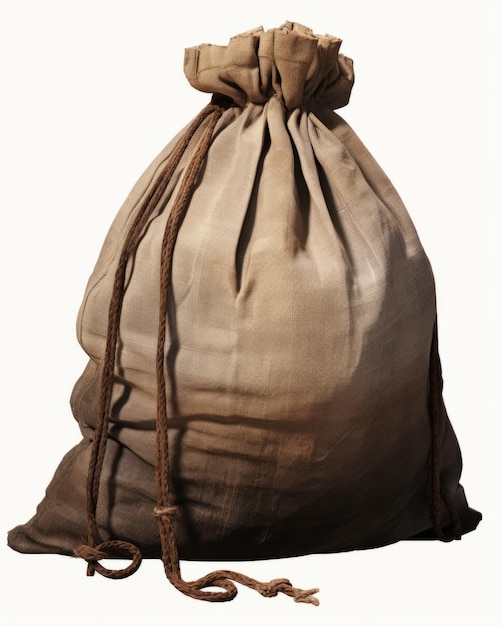 Zdumiewające zdjęcie torby z sznurkiem dla pojedynczego człowieka Prostota spotyka się ze stylem na białym tle