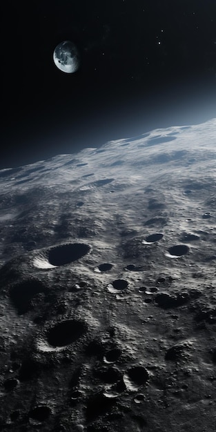Zdumiewający, fotorealistyczny widok Księżyca z wyraźnymi konturami