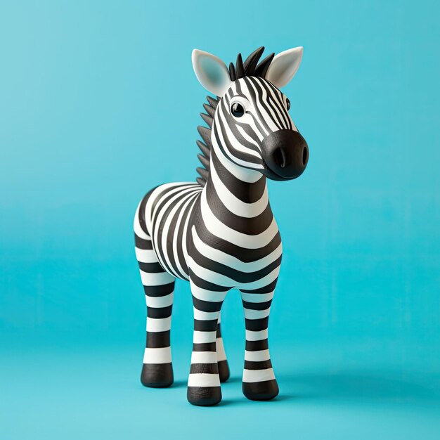 Zebra Animal Character rzemiosło z izolowanym tłem studyjnym