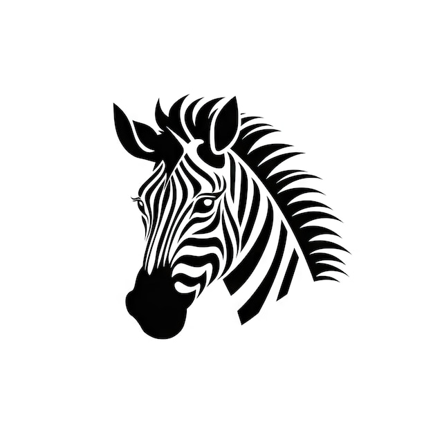 Zebra Head Icon Africa Symbol Zoo Logo Minimal Zebra Portrait Generative AI Ilustracja