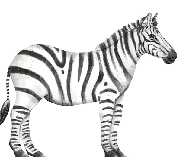 Zebra naklejka png urocza ilustracja zwierzęca przezroczysty tło