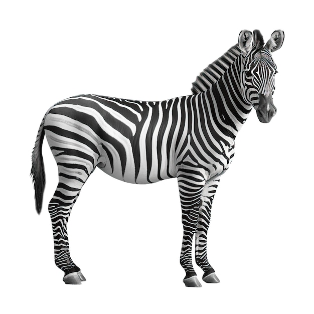 Zebra odizolowana na przezroczystym tle