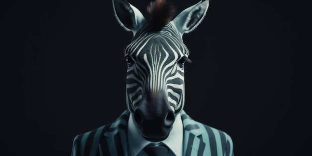 Zdjęcie zebra w garniturze