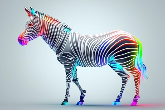 Zebra w neonowym pastelowym kolorze