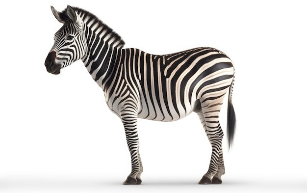 Zebra Wyizolowanych Na Bia?ym Tle Wygenerowane Ai Zwierz?t Safari