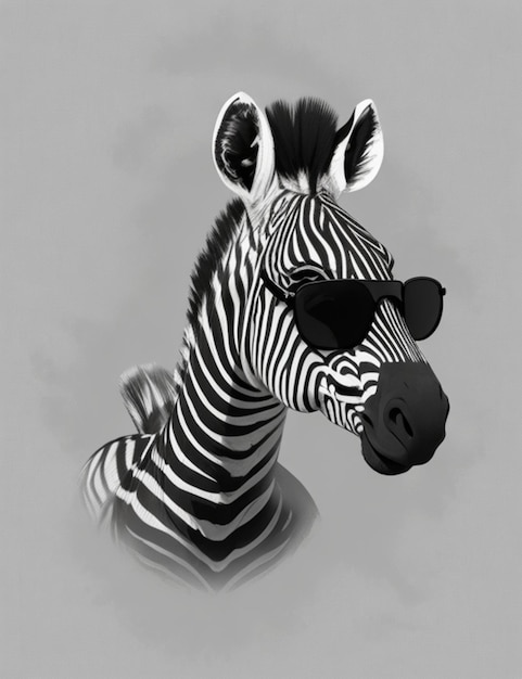 Zebra z czarnym nosem i czarnym nosem.