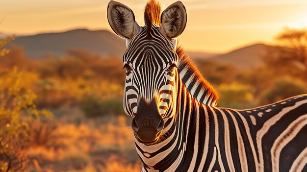 Zdjęcie zebry na afrykańskiej sawannie, ujrzenie dzikiej piękności na równinach serengeti