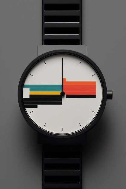 Zegarek na nadgarstek w nowoczesnym i retro stylu z luksusowym kolorystycznym projektem stworzony za pomocą technologii Generative AI