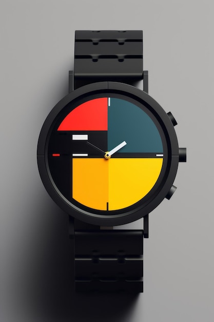 Zegarek na rękę w stylu nowoczesnym i retro, luksusowy design kolorystyczny Stworzony przy użyciu technologii Generative AI