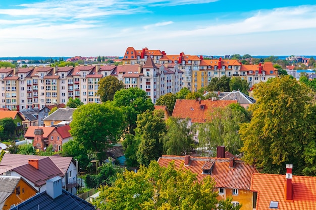 Zelenogradsk małe miasteczko nad Morzem Bałtyckim z lotu ptaka