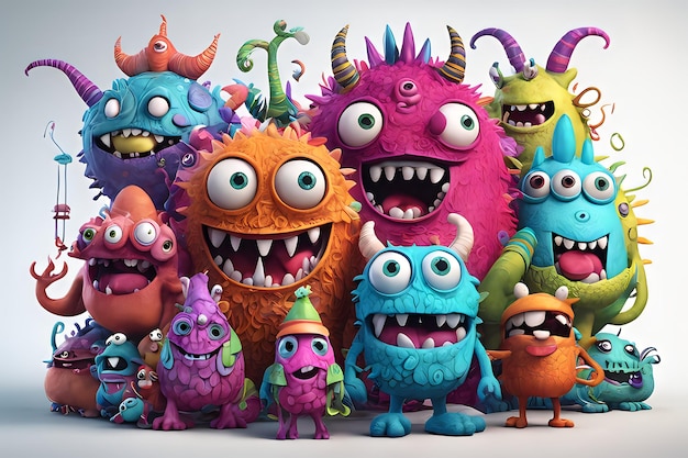 Zespół Cartoon Monsters z uśmiechem