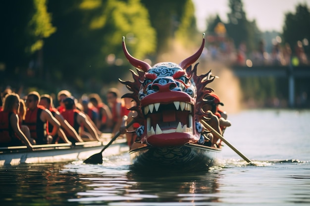 Zdjęcie zespół wyścigowy zongzi dragon boat