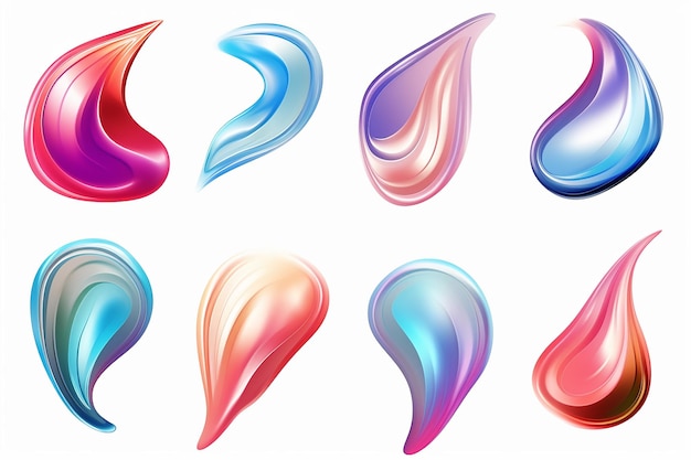 Zdjęcie zestaw abstrakcyjnych nowoczesnych elementów graficznych dynamiczne kolorowe formy i linie gradientne abstrakcyjne banery z płynącymi kształtami płynnymi szablon do projektowania ulotki logo lub prezentacji