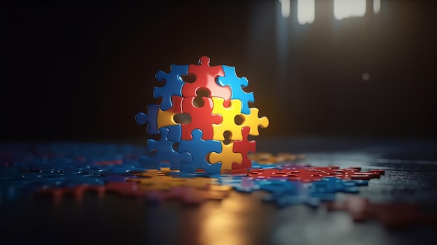 Zestaw blokujących puzzli Generative ai