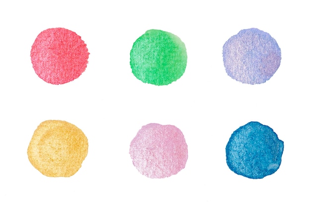 Zestaw brokatowego tła kolorowej farby w kształcie koła