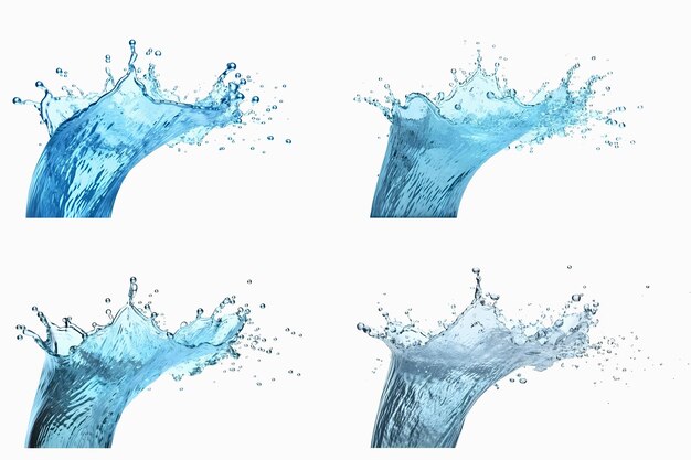 Zestaw czterech plam niebieskiej wody