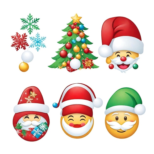 Zdjęcie zestaw emoji jolly japes zabawne szkice świąteczne