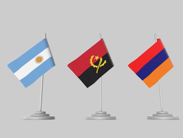 Zestaw Flag - Argentyna, Angola, Armenia