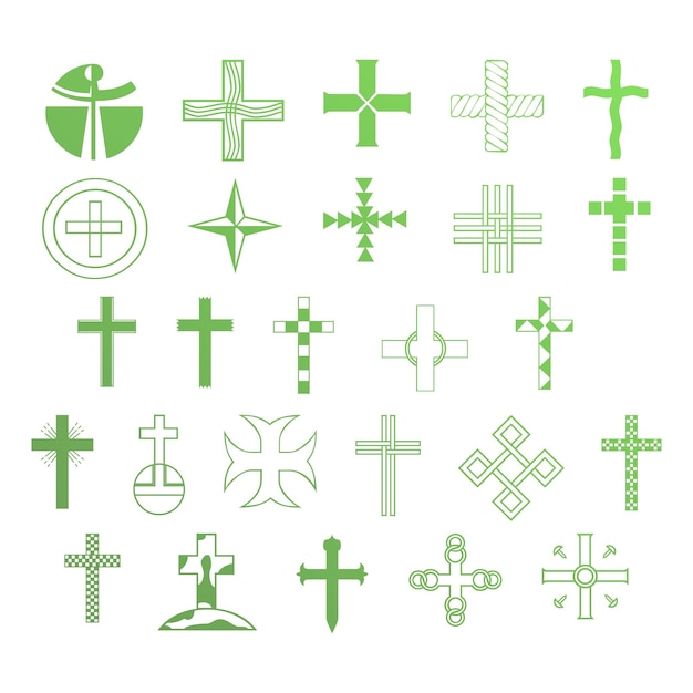 zestaw ikon chrześcijańskich elementy efekt gradient zdjęcie zestaw wektorowy jpg