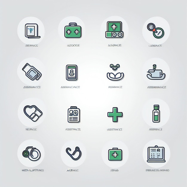 Zestaw ikon medycyny i opieki zdrowotnej Nowoczesne symbole wektorowe do projektowania stron internetowych i aplikacji mobilnych