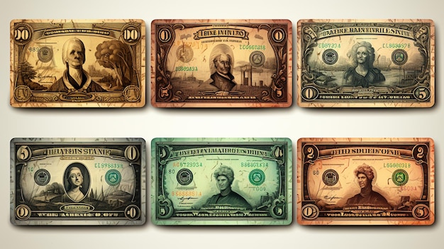 zestaw ilustracji dolarów
