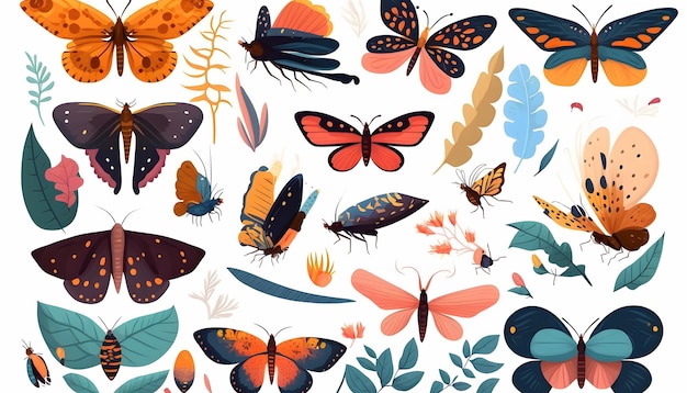 zestaw ilustracji wektorowych motyle