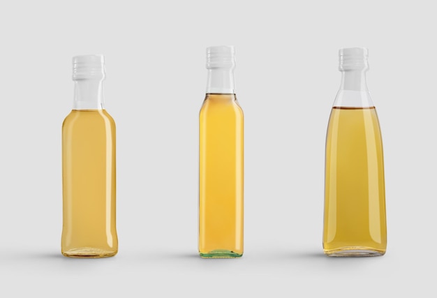 Zestaw Izolowanych Szklanych Butelek Z Oliwą Z Oliwek Słonecznika