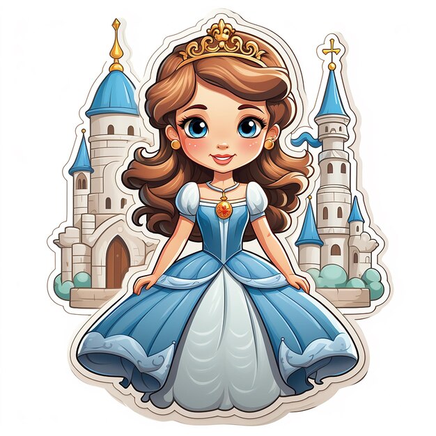 Zdjęcie zestaw kart z naklejkami cartoon princess