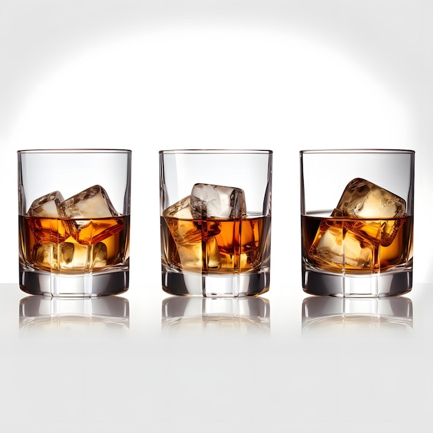 Zestaw kieliszków whisky lub whisky lub amerykańskiego bourbona Kentucky