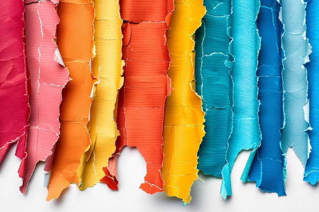 Zdjęcie zestaw kolorowych rozerwanych papierów