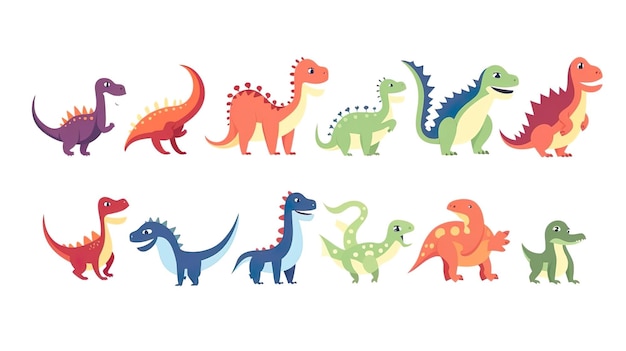 Zestaw kreskówek z dinozaurami