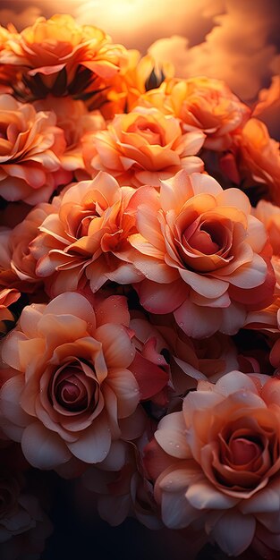 zestaw kwiatów pomarańczowych i różowych
