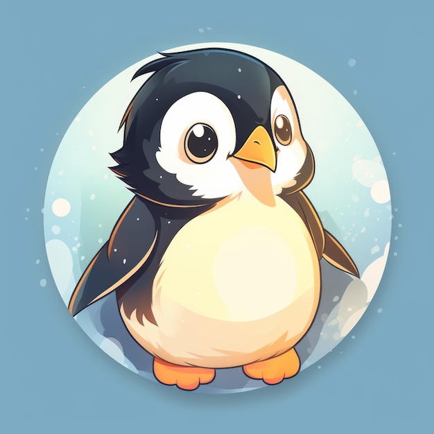 Zestaw naklejek Cute Penguin z wyraźnymi krawędziami i wysokim kontrastem