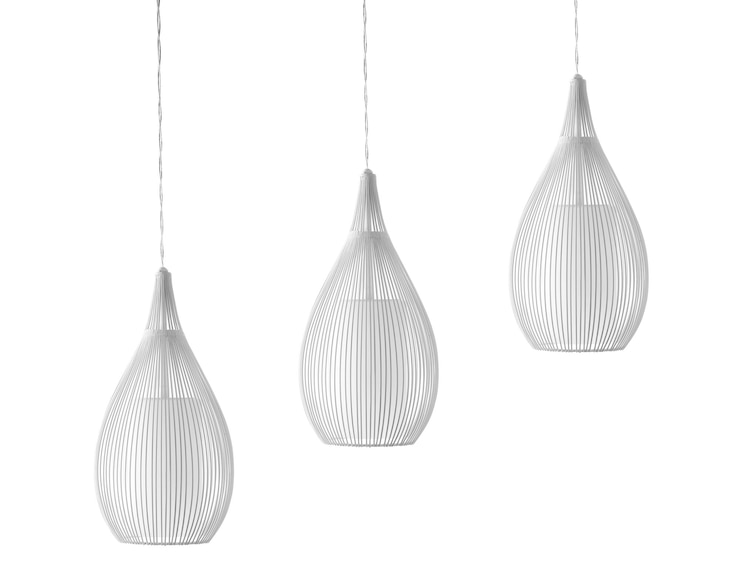 Zdjęcie zestaw nowoczesnych lamp wiszących na białym tle