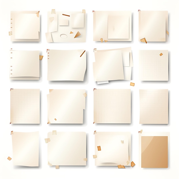 Zdjęcie zestaw papierowych tekstur 2d różnica w rozmiarze i kolorach unikalny kreatywny prosty minimalny układ