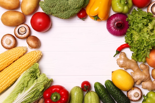 zestaw różnych świeżych warzyw zbliżenie zdrowe odżywianie