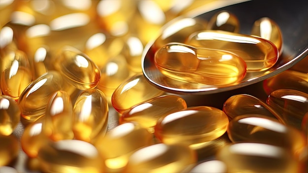 Zestaw suplementów w kapsułkach z olejem rybnym i witaminą Omega 3