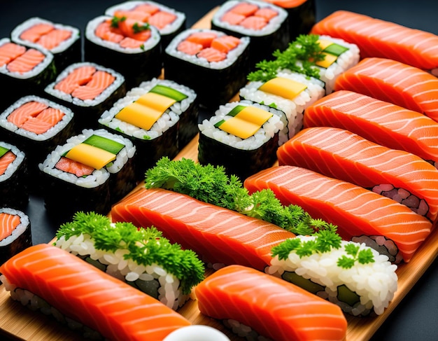 Zestaw sushi różne Generative AI