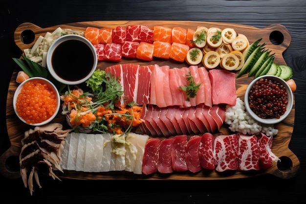 Zestaw sushi z japońskim jedzeniem Generatywna sztuczna inteligencja